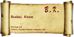 Budai Keve névjegykártya